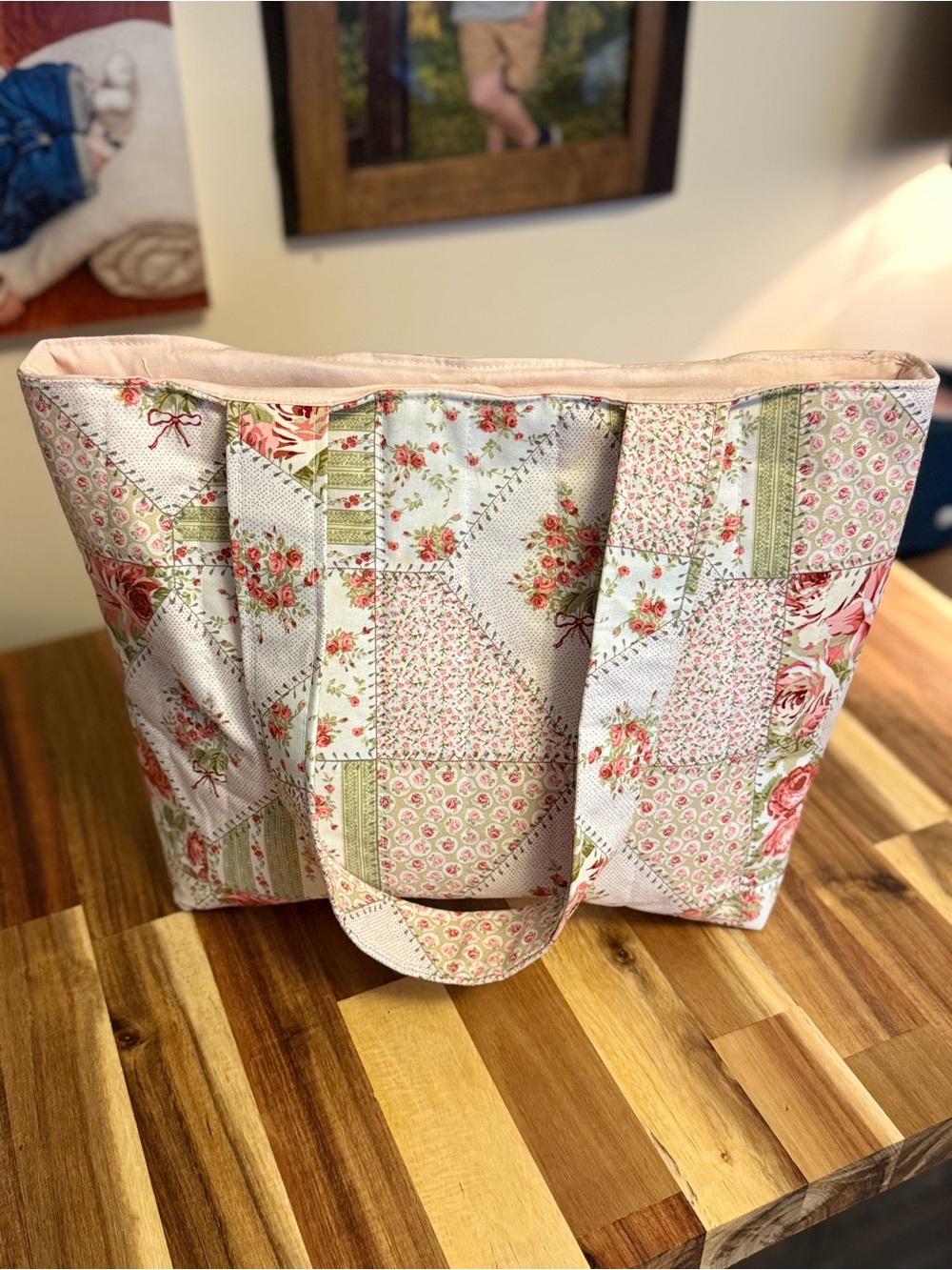 Quilted Floral Patchwork Tote Bag Bible Bag